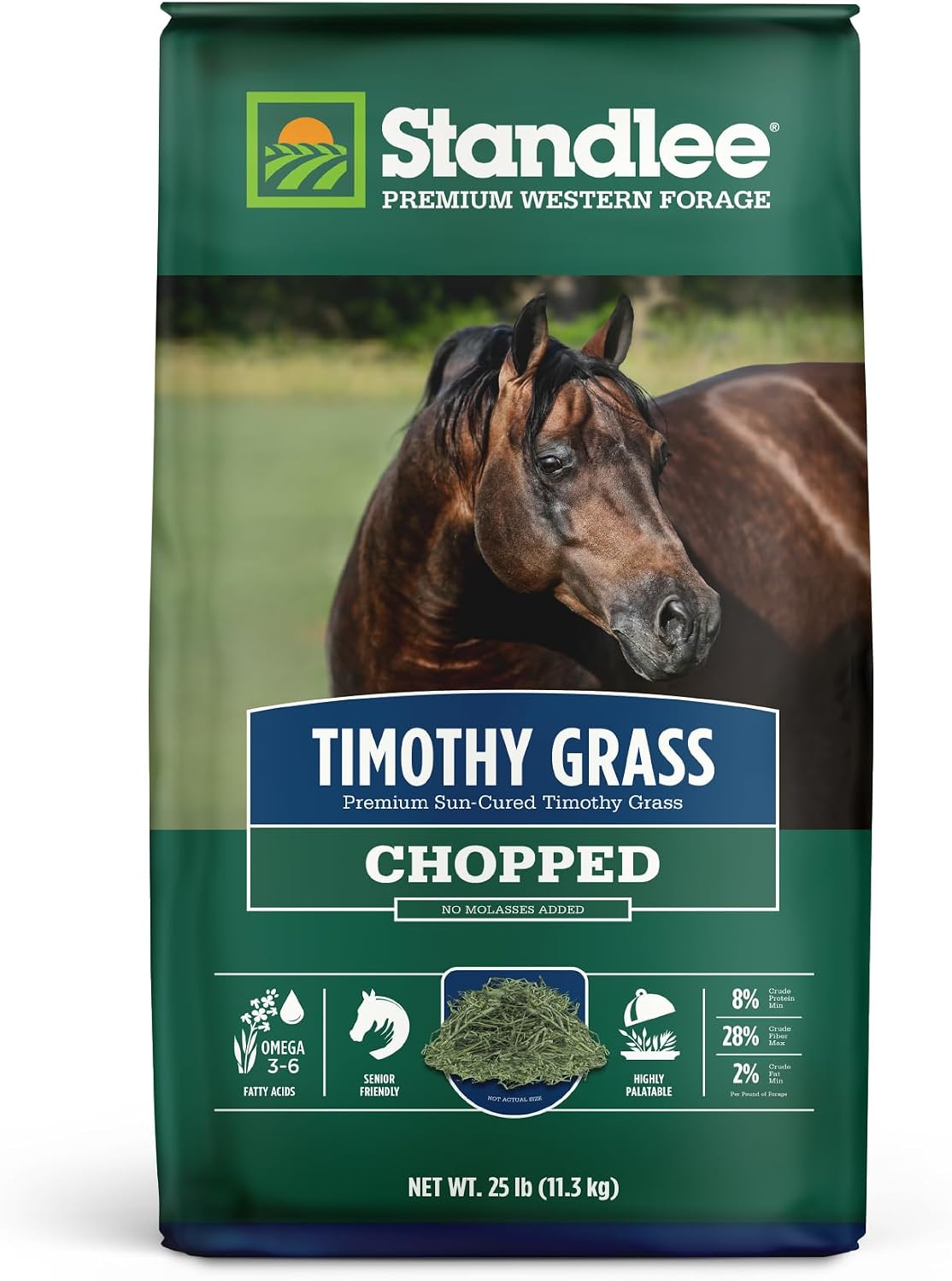 standlee Timothy Grass Chopped Hay Horse Feed, 25 lbs