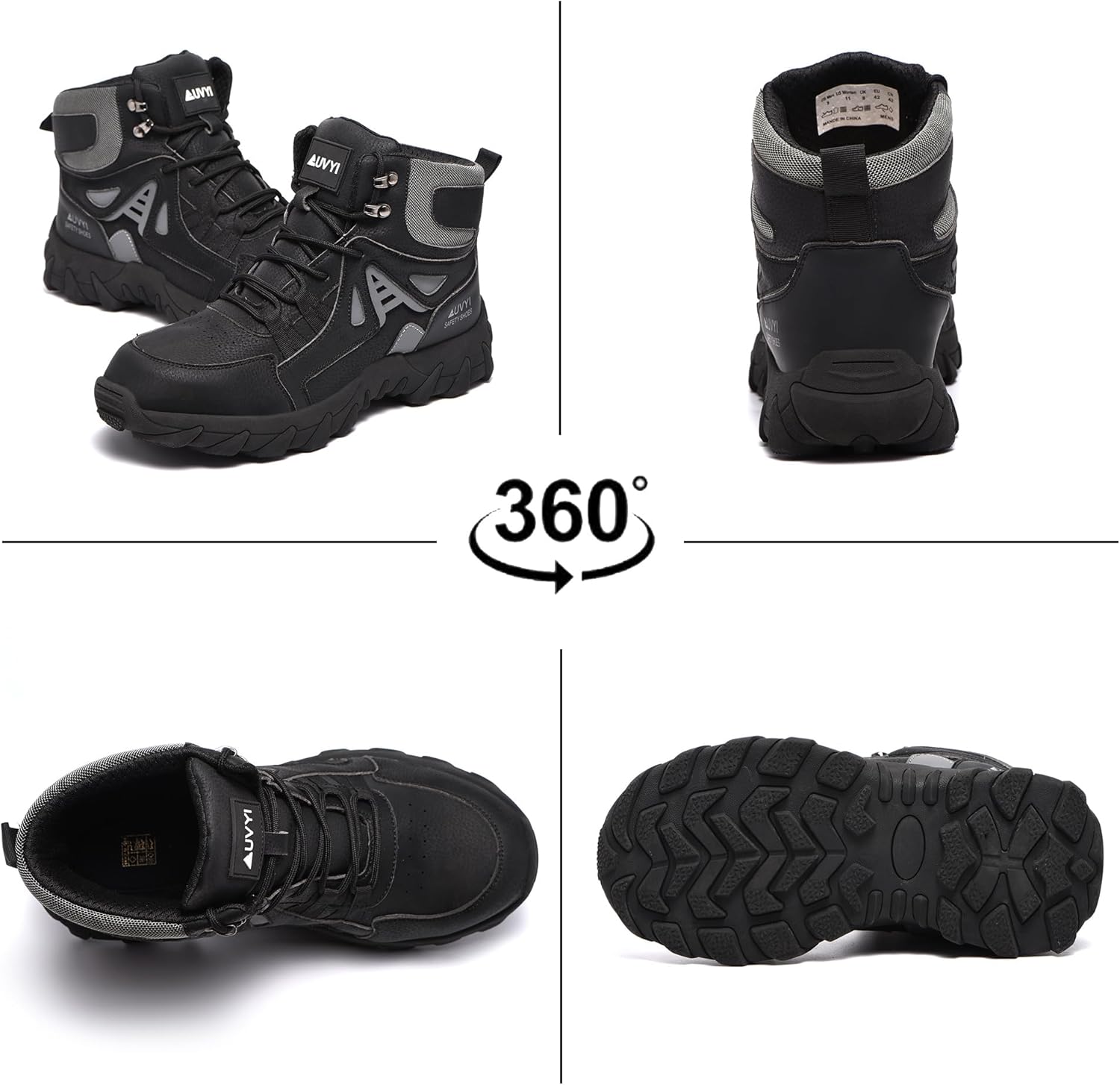 Waterproof Work Boots For Men - Steel Toe Boots Durable Comfortable Wide Toe Safety Shoes with Slip & Oil Resistant Outsole,Indestructible Construction - Image 7