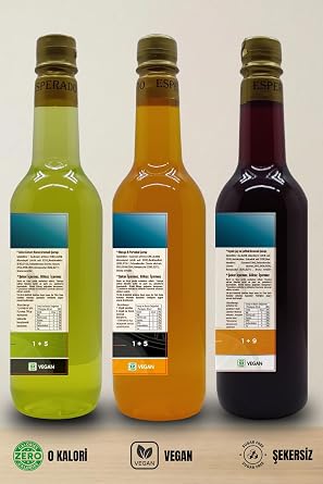 ESPERADO - ŞEKERSİZ Cool Lime-mango&portakal-şeftali Ice Tea Base - Efsane Yaz Serisi 750 ml X 3 Adet