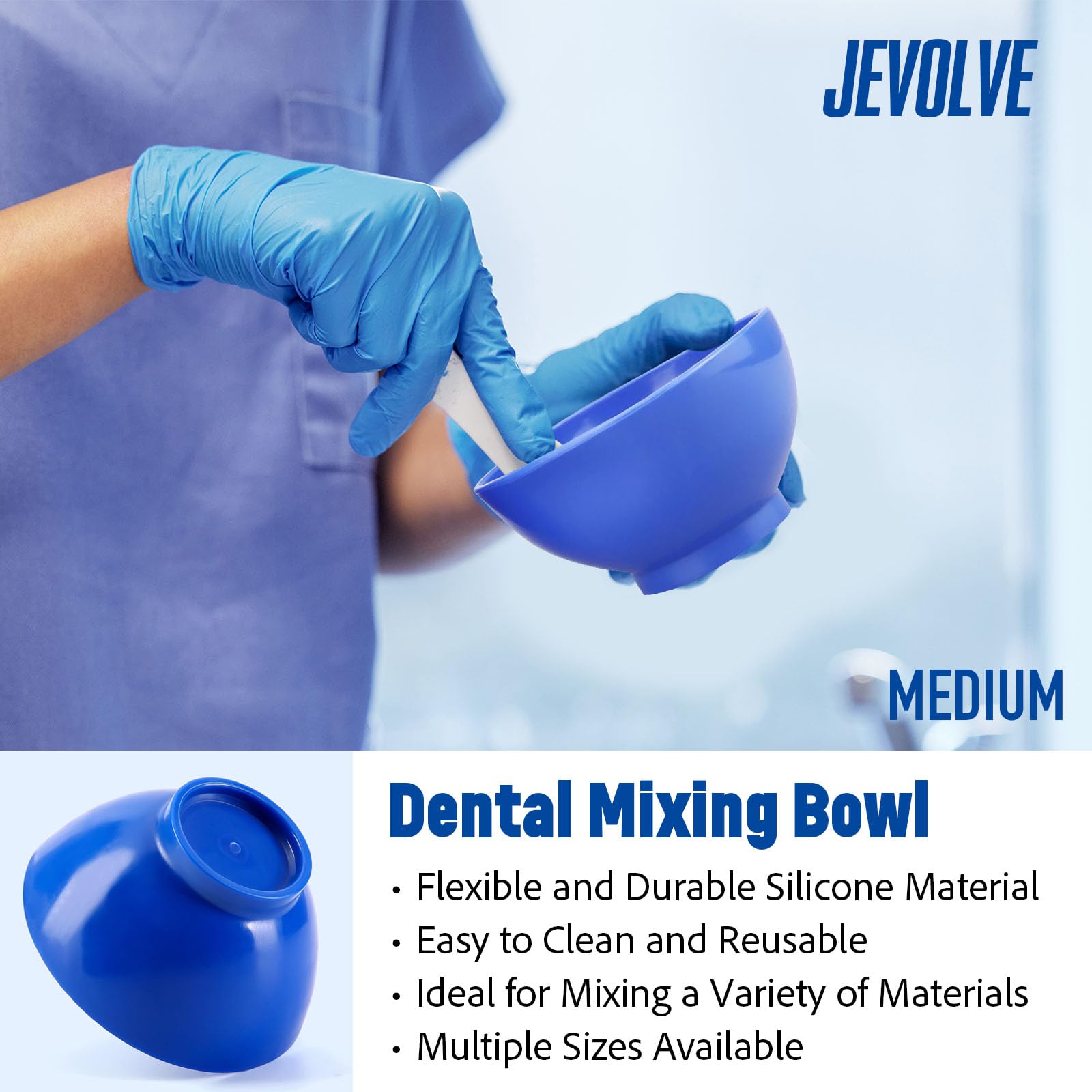 1PC Blue Mixing Bowl by JEVOLVE – Durable Plastic Bowl for Crafting, Mixing, DIY Projects, Paint, Resin, Epoxy, Small-Batch Recipes, and Household Uses – Easy-to-Clean Design