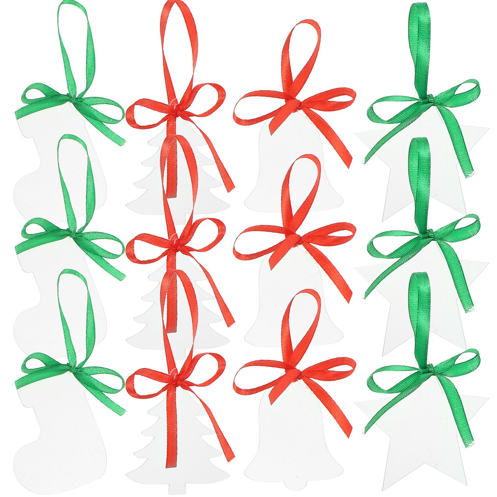 Toyvian 80 Piezas Adornos Navideños de Acrílico Transparente para Árbol, | Interior y Exterior, Ligeros y Compactos, Resistentes a Roturas, Uso Prolongado, Ambiente Navideño