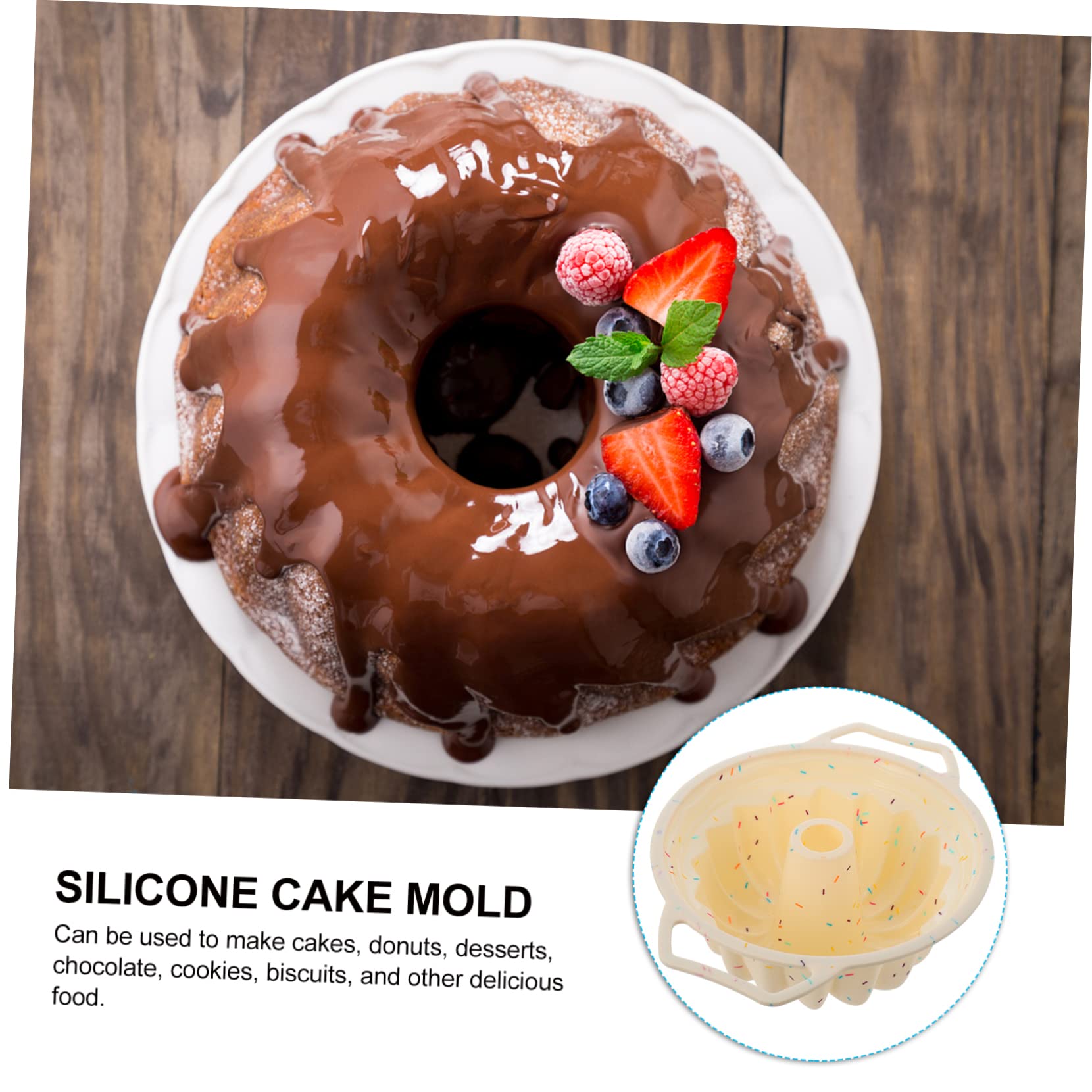 ABOOFAN 2 Pièces Moule a Gateau Moule à Dessert Pochoirs Pour Biscuits Moule à Beignets En Silicone Gateau Chocolat Fondant Moule à Pain Ustensiles De Cuisine Antiadhésif Gel De Silice