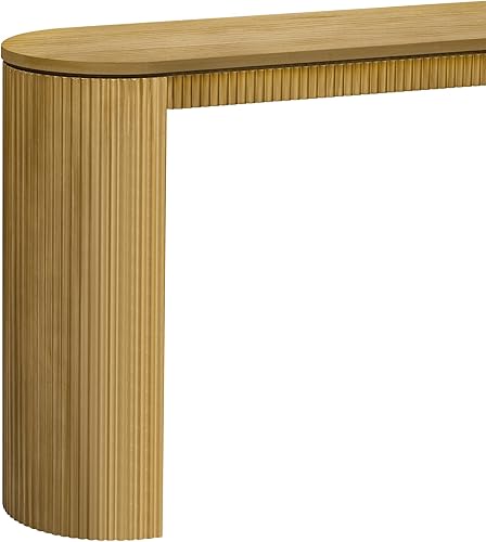 Miniatura 187 de Mesa consola contemporánea con parte superior de madera de hormigón de inspiración industrial, armario de almacenamiento de acento para sala de Gris