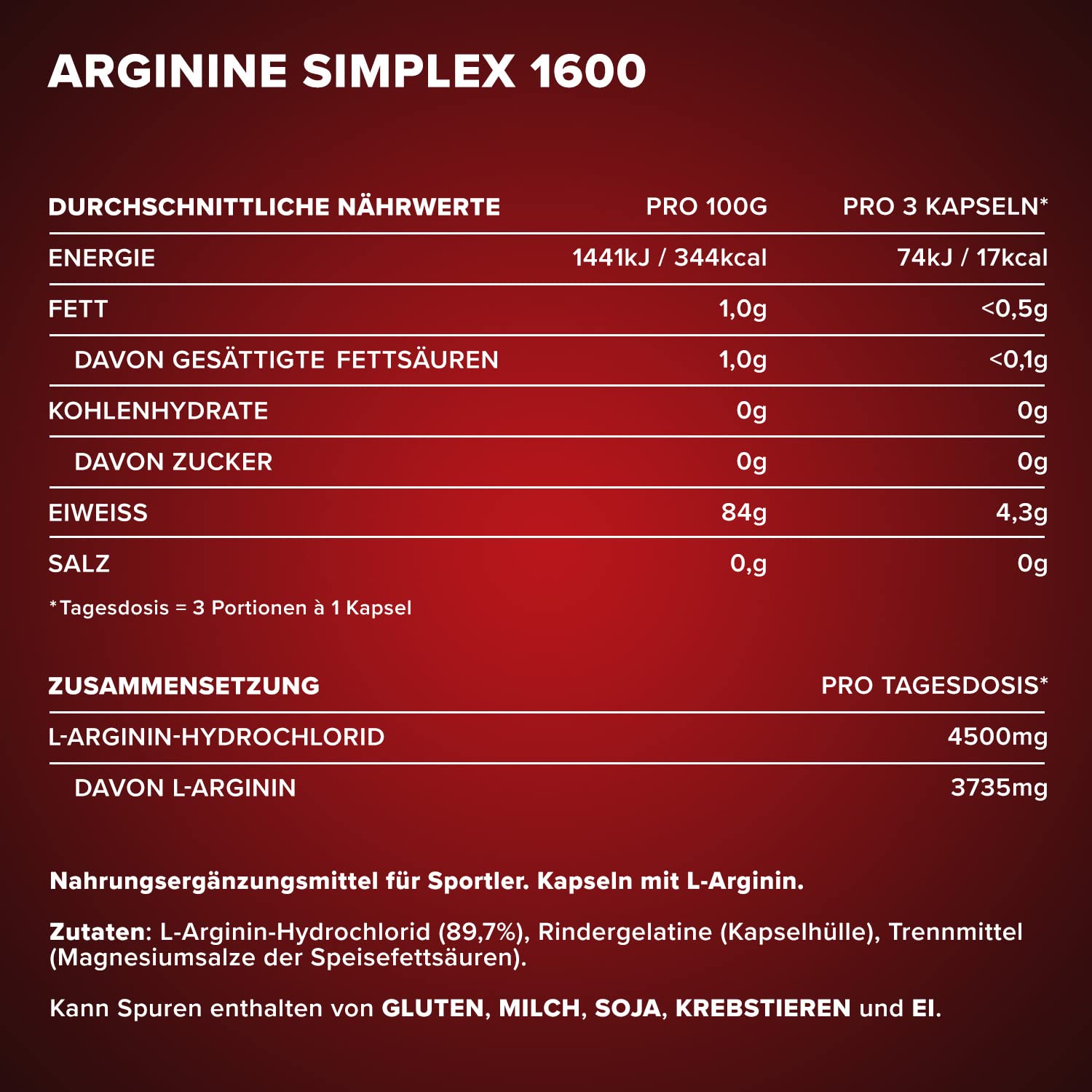 IronMaxx Arginin Simplex - 300 Stück | Reines L-Arginin | Einfach einzunehmen und ideal für unterwegs