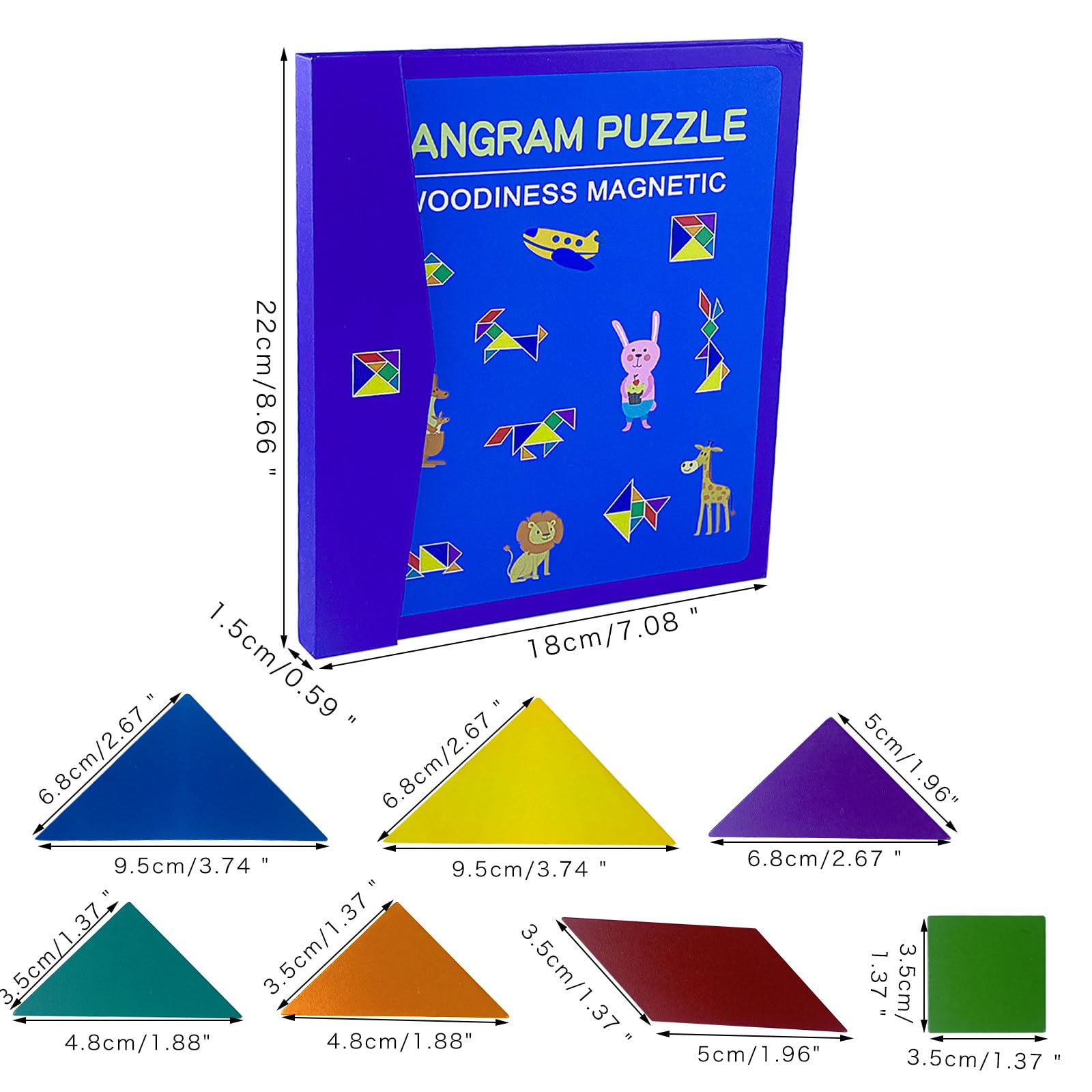 Magnetyczny tangram - geometryczne kształty, puzzle dla dzieci w wieku 3-7 lat