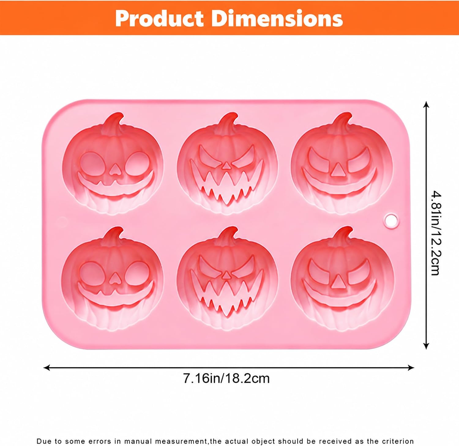 Pumpkin Mold for Halloween, Non-Stick Jack-O-Lantern Silicone Mold