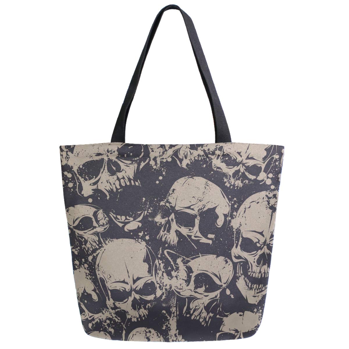 Zzwwr Borsa A Tracolla Extra Large Con Motivo Floreale Alla Moda Chic Per Spiaggia, Viaggi, Weekender, Palestra, Shopping, Teschi, 50,8 X 38,1 Cm, Casual-image