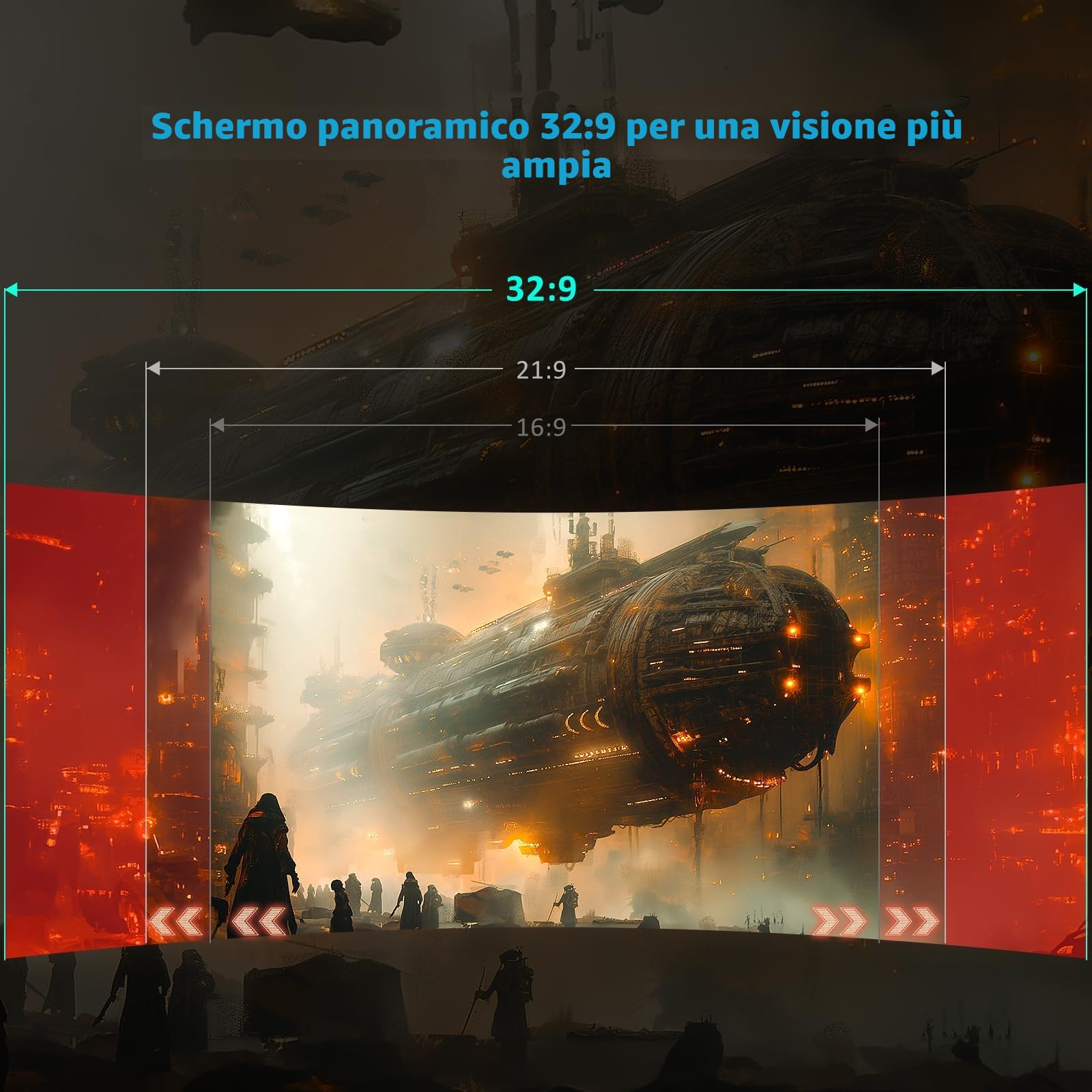 TITAN ARMY 49" Monitor Gaming Curvo, 144Hz, DFHD 3840 x 1080, UltraWide 1800R VA PC Monitor, 32:9, HDR400, G-Sync & FreeSync, 99% sRGB, Altavoz, Type-C 65W, HDMI, DP, RJ45, C49SHC