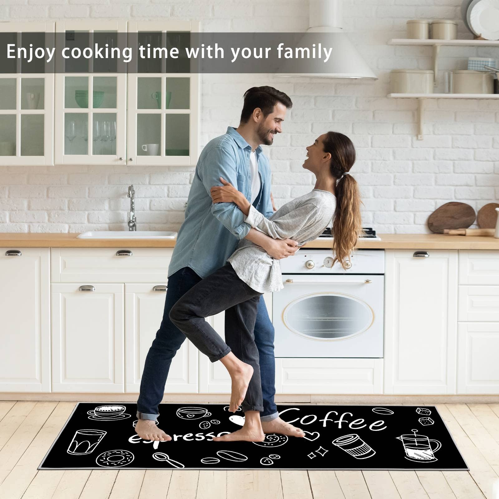 KGIHPC 2 Piece Kitchen Mat Non Slip Kitchen Rug Set Kitchen Floor Mat Runner Waterproof Standing Mat (Portuguese Tile, 40x120cm+40x60cm