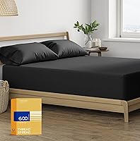 Vista 12 de Thread Spread Sábana bajera ajustable 100% algodón tamaño Queen – Sábana bajera de algodón de 600 hilos tamaño Queen, lujosamente suave, duradera