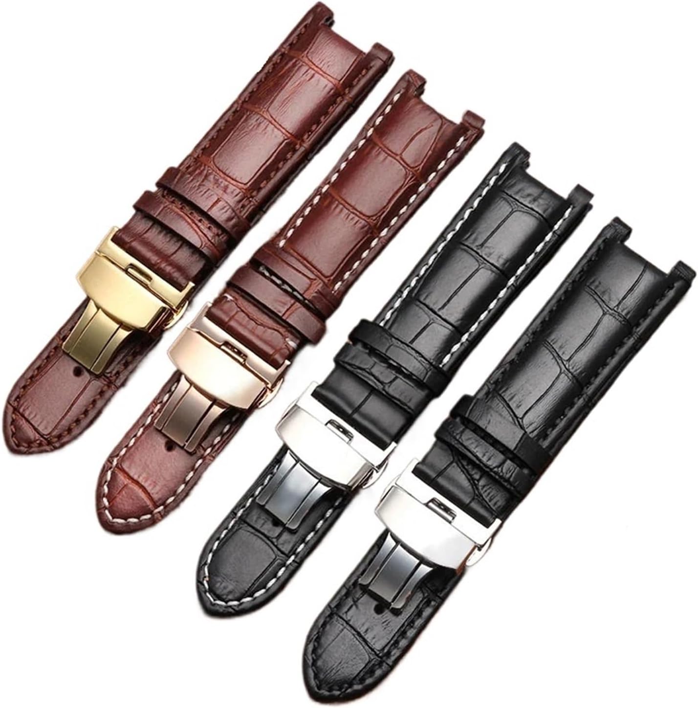 HMFang Notched Leather Watch Strap 20 * 11mm 22 * 13mm Compatible With GC Guess Passa Genuine Lleathe Waterproof Watch Chain Men Women