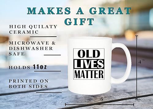 Miniatura 3 de Rogue River Tactical Best Funny Coffee Mug Old Lives Matter - Taza de café para jubilación cumpleaños regalo para mamá papá abuela o abuelo