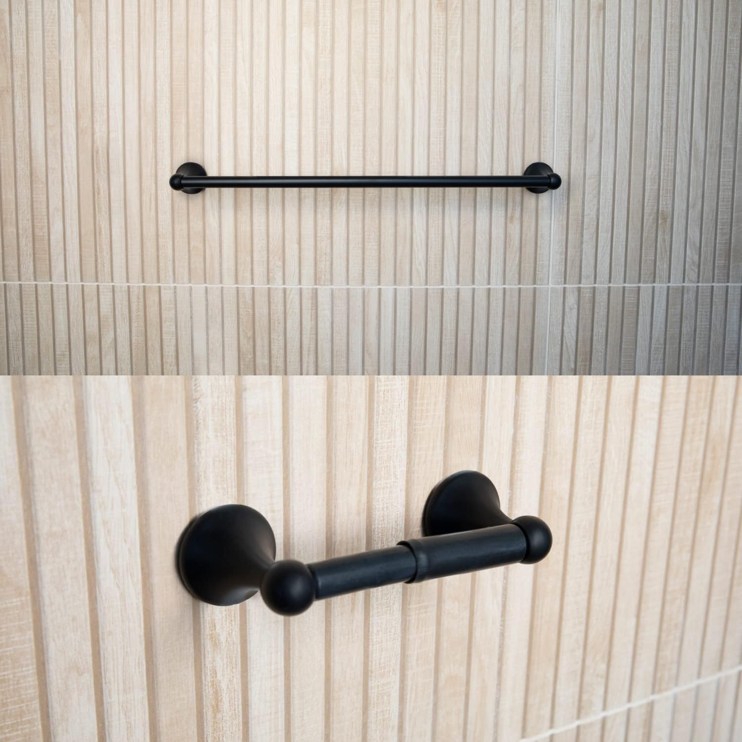 Dorence | 4-Piece Bathroom Hardware Set | Bathroom Towel Bar | Bath Accessories Sets for Bathroom | Bathroom Accessory | Bathroom Fixtures (Matte Black)