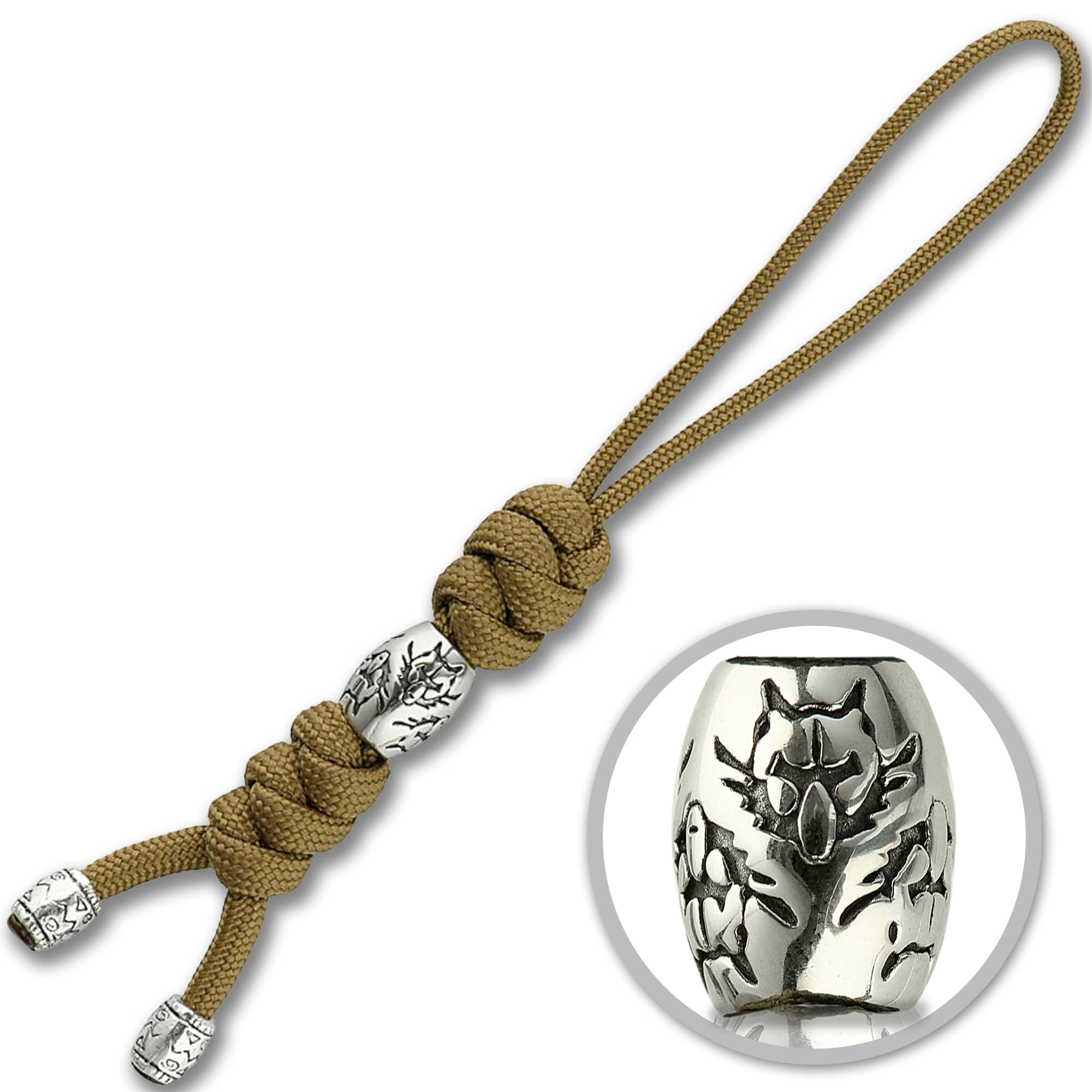 M-Tac Knife Lanyard with Bead – Paracord Lanyard for Knives & EDC – Tactical Knife Fob Pull Cord – Durable Paracord Accessory