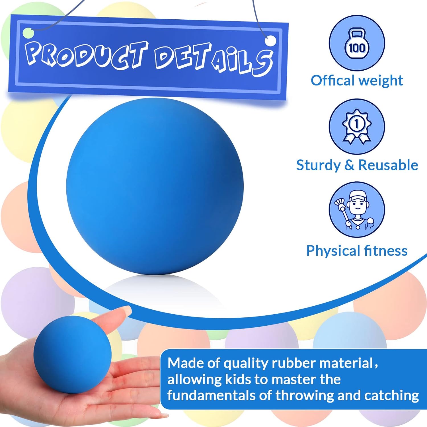 Sosation 50 Pack Lacrosse Ball Bulk 2.5 Inch Soft Rubber Motivational Stress Relief Massage Balls Myofascial Release Tools Muscle Knot Remover