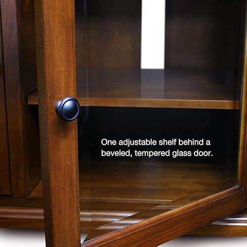 Miniatura 2 de Leick Home Soporte de TV esquinero de cristal con plomo de roble