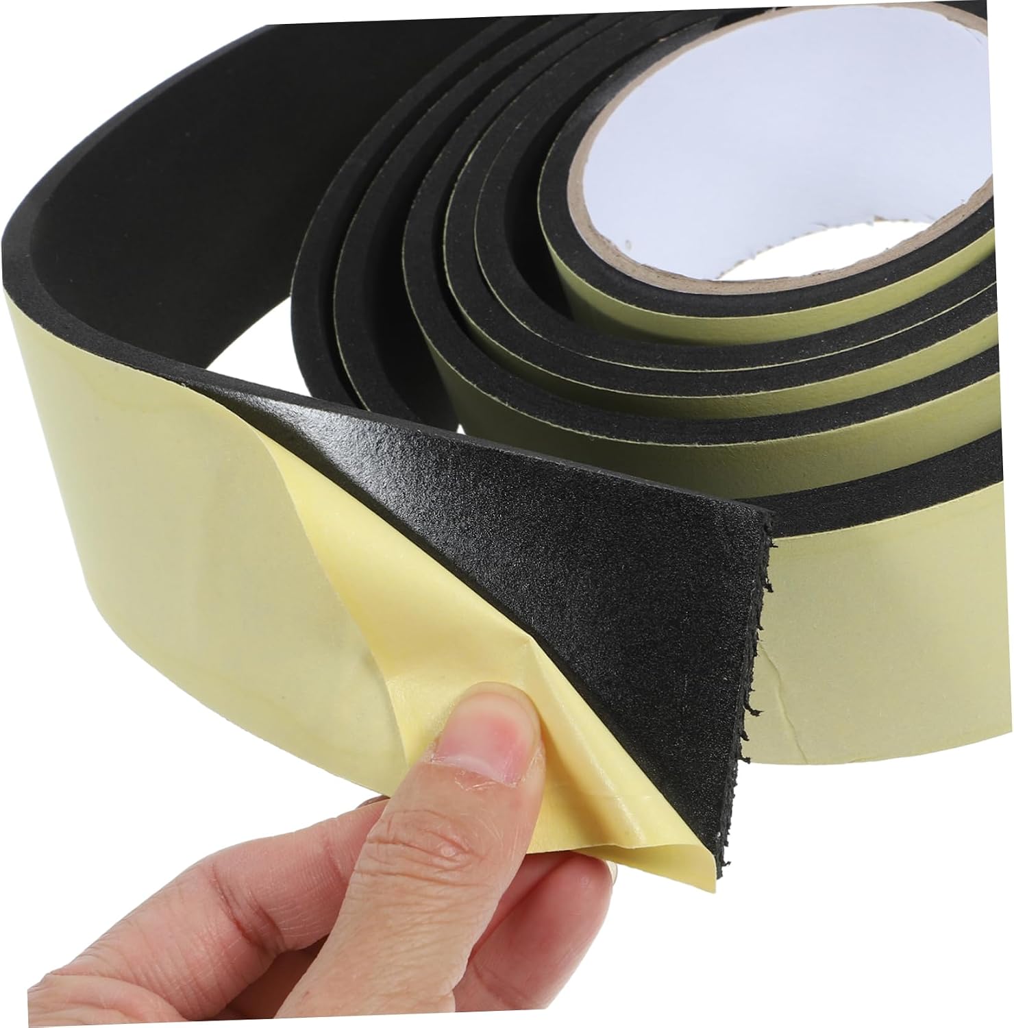 SOLUSTRE Black EVA Sealing Foam Tape 1 Roll for Door Weather Stripping