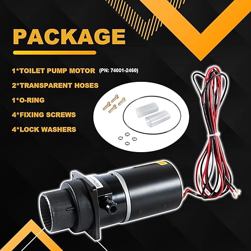 Miniatura 6 de Repuesto para kit de subensamblaje de macerador de inodoro marino 37041-0010, juego de bomba de motor de repuesto de inodoro marino de 12 voltios