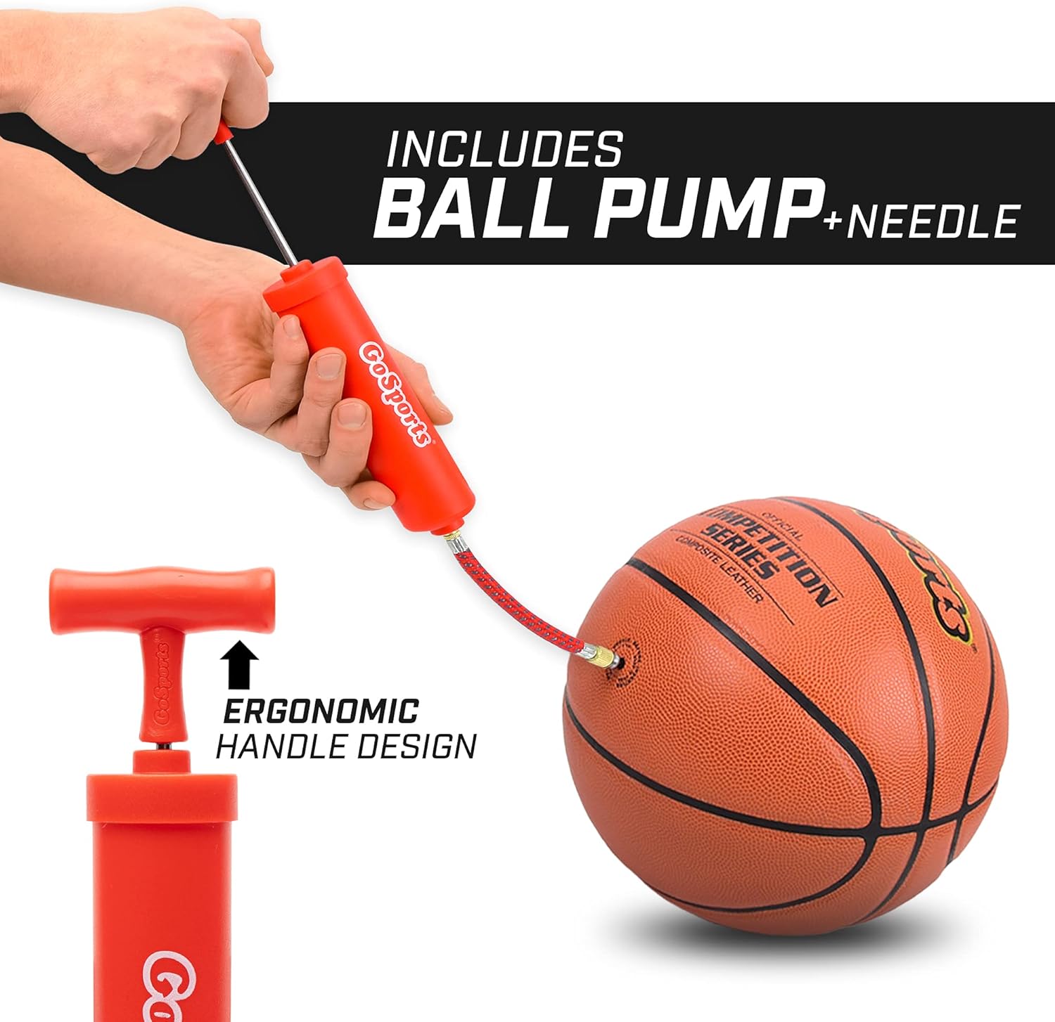 GoSports Indoor Synthetic Leather Competition Basketball with Pump : Sports & Outdoors