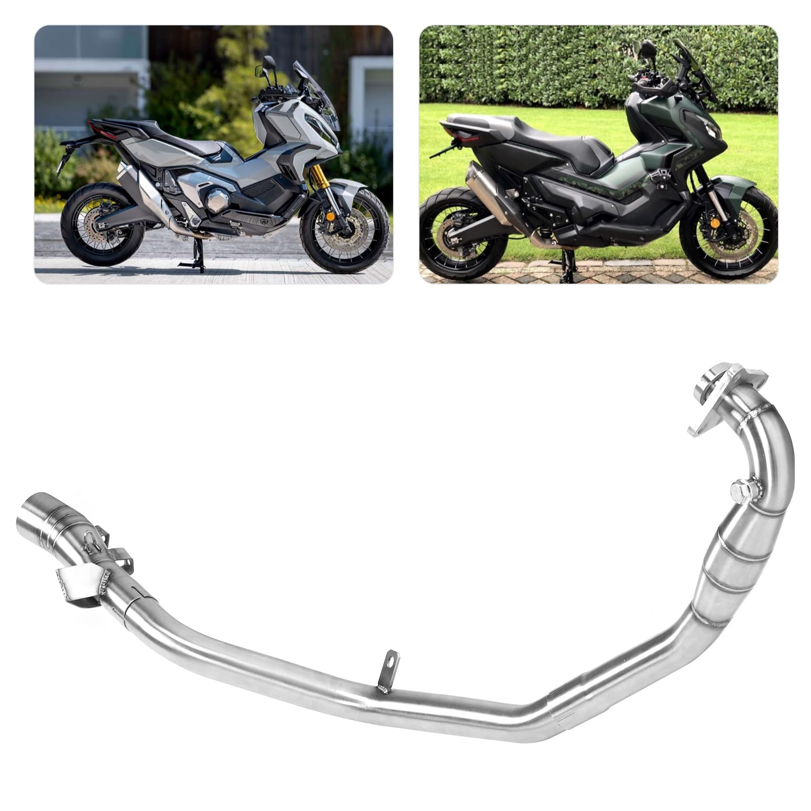 aqxreight Kit Collettore Tubo di Scarico Anteriore Moto in Acciaio Inossidabile XADV 750 20172020