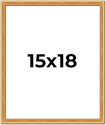 Poster Palooza Marco de fotos contemporáneo de madera dorada antigua de 15 x 18 pulgadas, acrílico UV, respaldo de tablero de espuma y accesorios