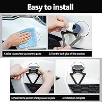 Vista 6 de 1 enganche de remolque autoadhesivo para automóvil, 4.72 x 3.54 pulgadas, ABS duradero, triangular, anillo de tracción para remolque, adhesivo