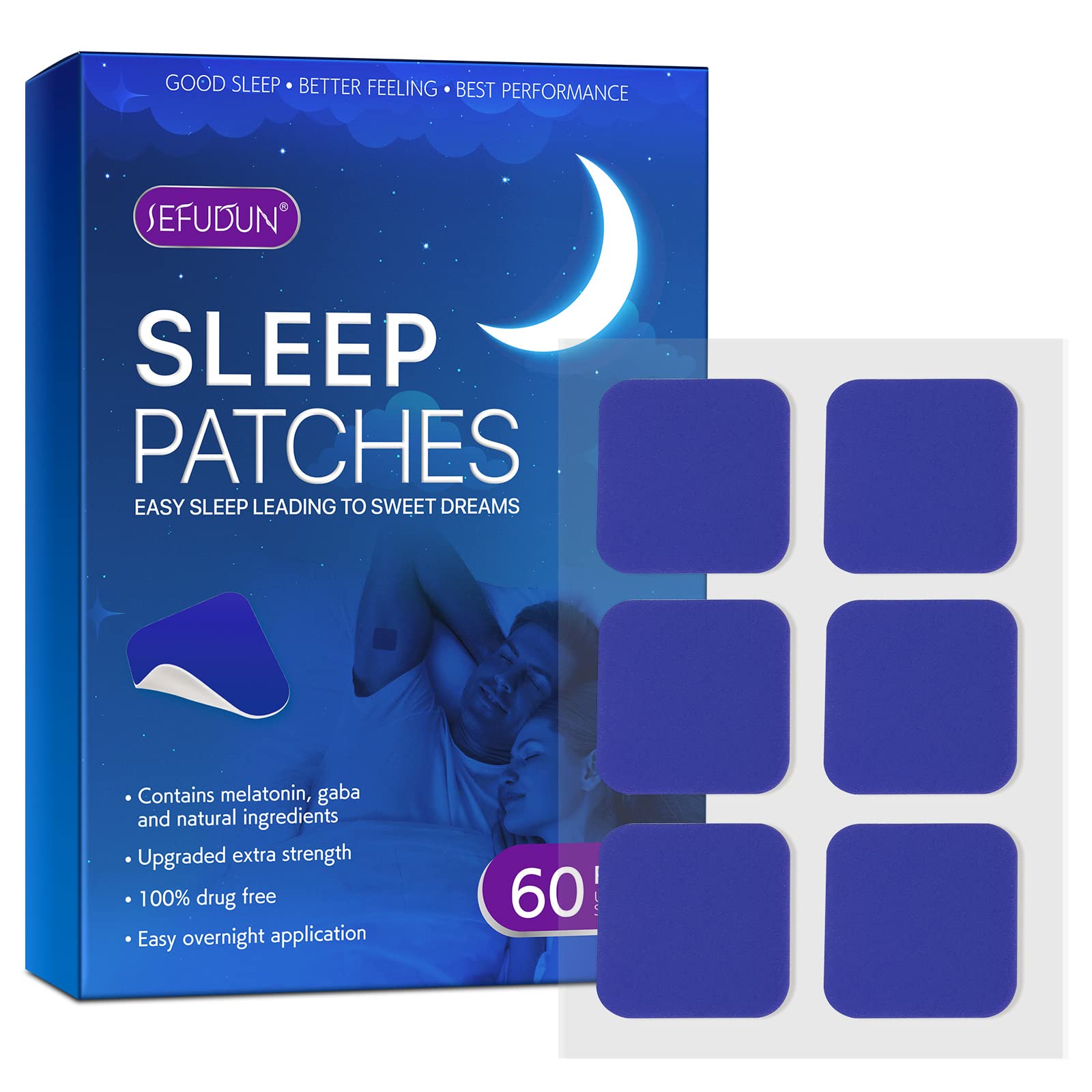 Sleep Patches, Easy Sleep Leading to Sweet Dreams, Natural Sleep Aid Patches for Men and Women, 60 Patches Sleep Patches for Adults