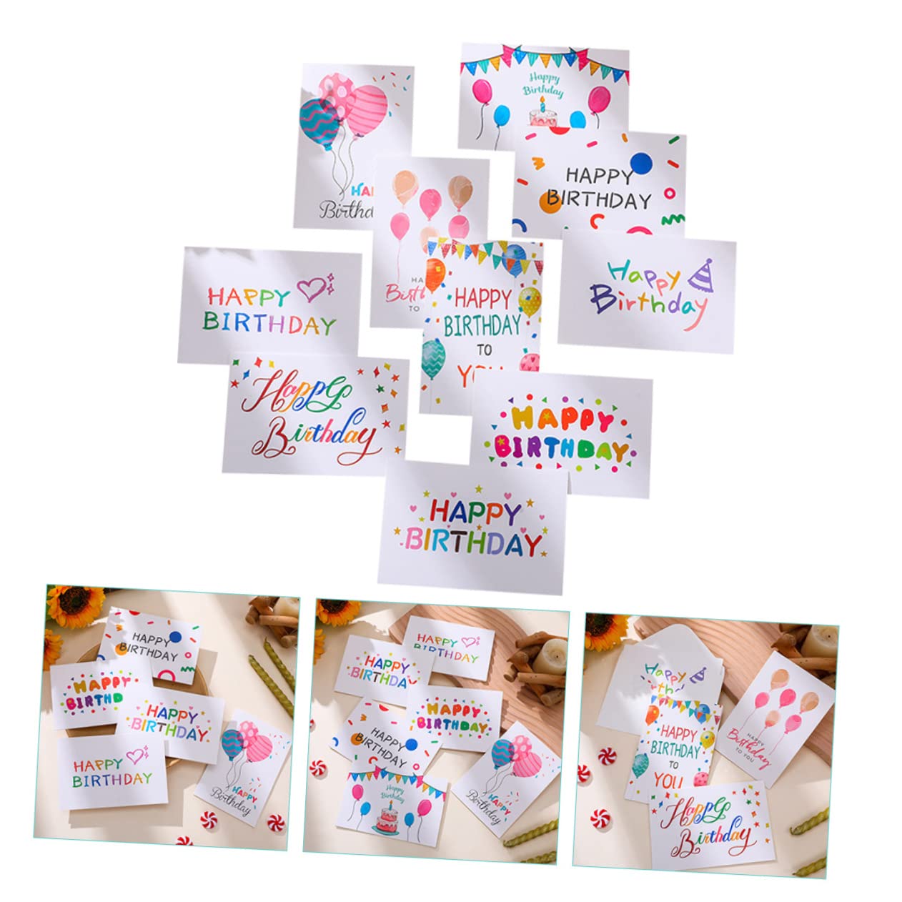 SHINEOFI 3 Set Di Biglietti Di Auguri Di Buon Compleanno Con Design Delicato Forniture Per Auguri Allingrosso 10 Pezzi * 3