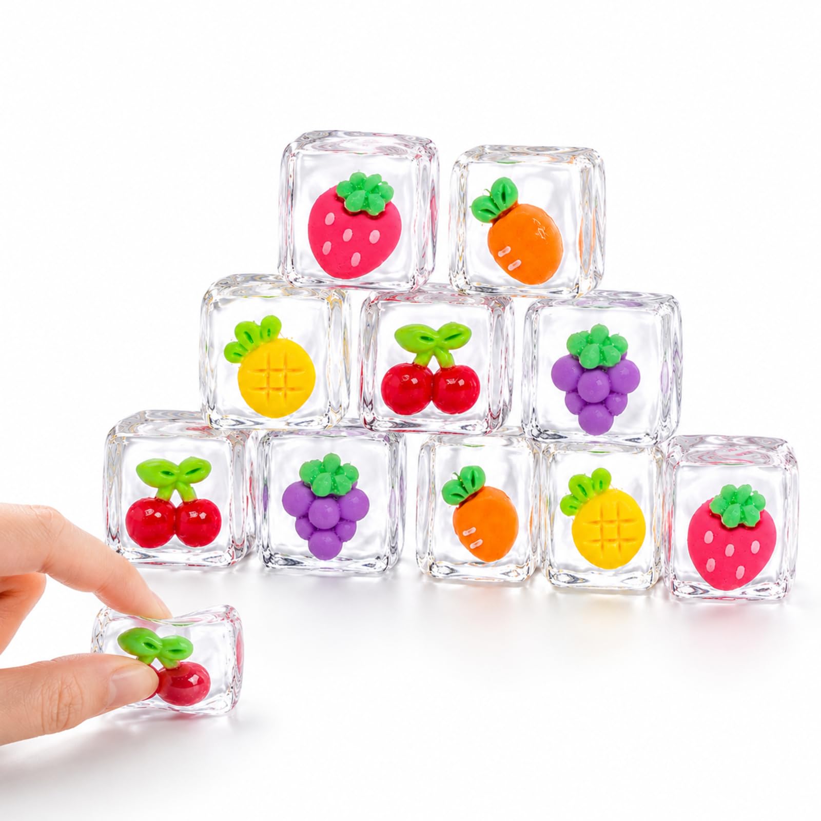 XLTXWD 10PCS Fruit Squeeze Cube Mini Ice Cube for Handuse