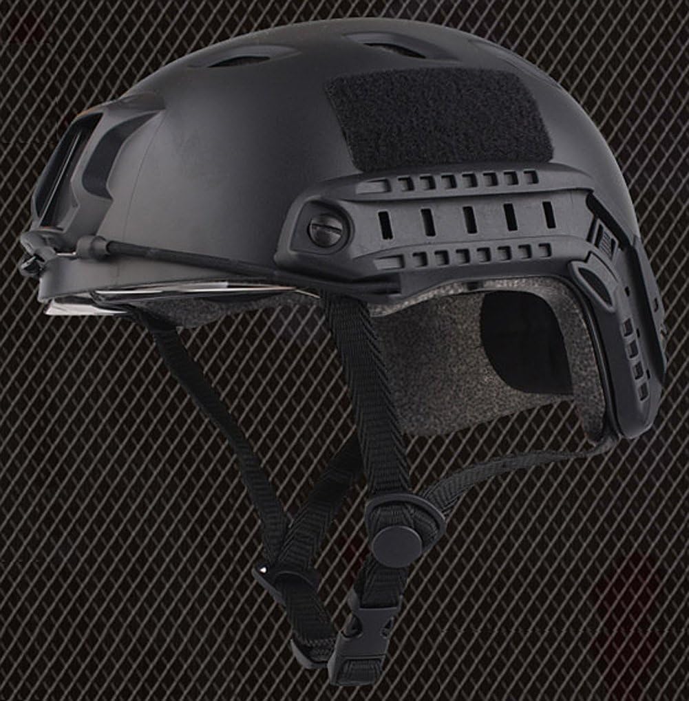 ATAIRSOFT BJ Type Tactical Fast Helmet w/Protective Goggles Version Black : Everything Else