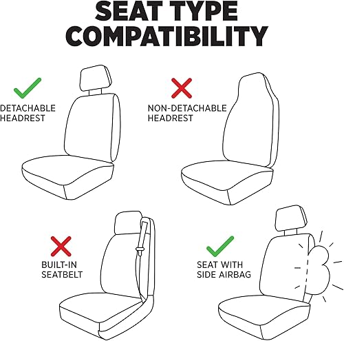 Miniatura 7 de RangeWest Funda de asiento de respaldo bajo, ajuste universal, fácil de instalar para automóviles, camiones, camionetas, SUV, teñido anudado