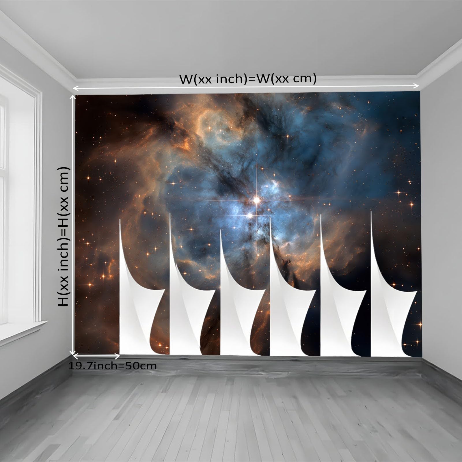Tapeta 3D z włókniny natura mgławica gwiaździste niebo 200 x 140 cm tapeta dekoracja ścienna do salonu sypialni niebieski