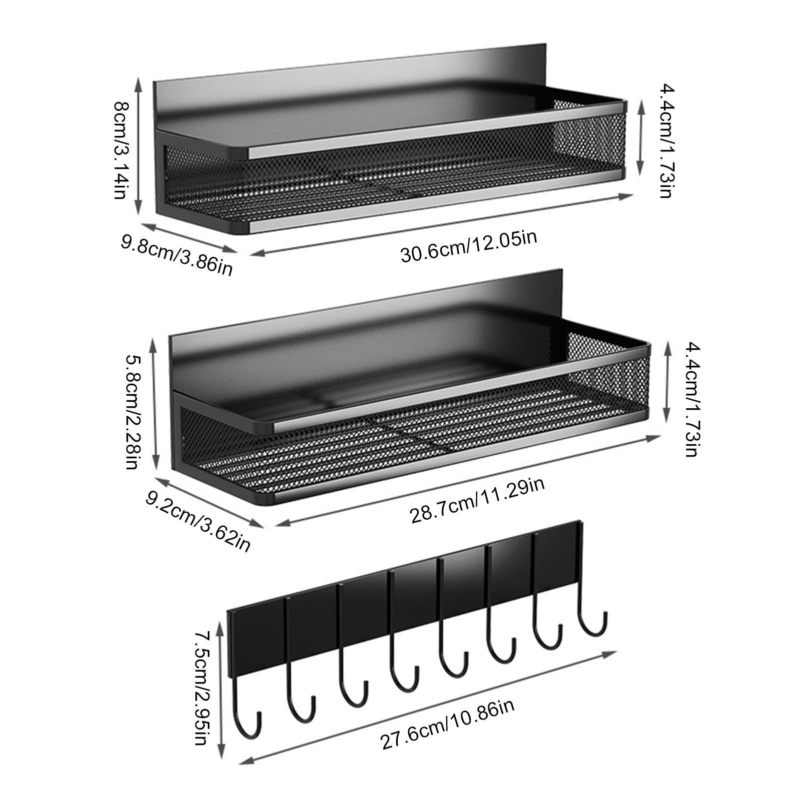Nevera Estante de Especias Imán - 3 Piezas Organizador Multifuncional Con Ganchos - Estante Magnético de Especias Para Nevera | Para Cocina Casa Armario Olla De Pared Estufa Encimera Armario Hierbas