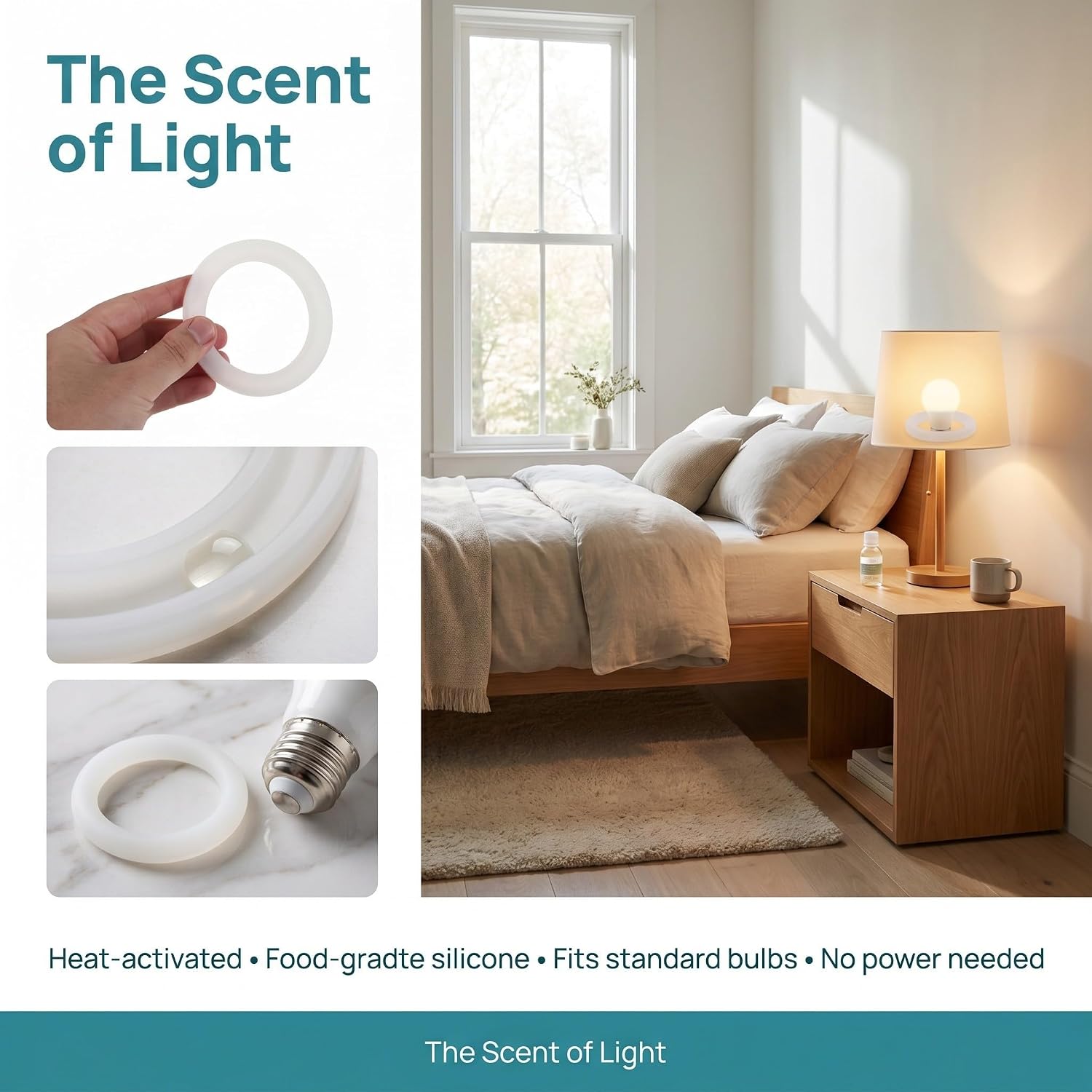 2pcs Light Bulb Fragrance Ring Silicone Lamp Socket Collar