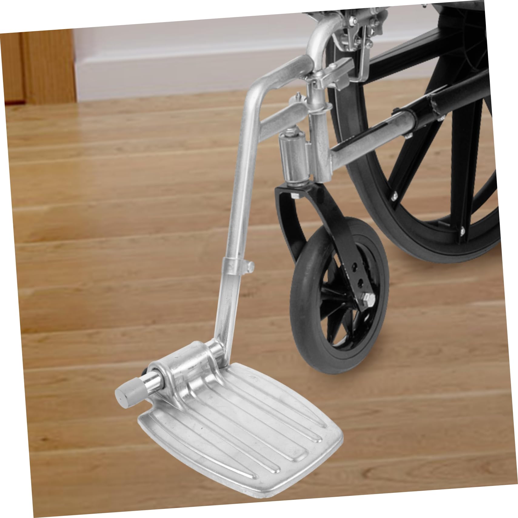 GARVALON Reposapiés para Silla de Ruedas, Repuesto de Metal Ligero y Plegable, para Usuarios de Movilidad Reducida
