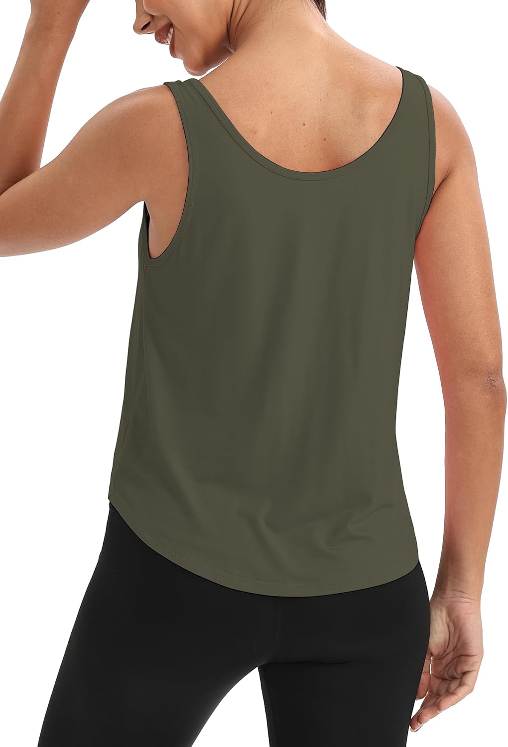 Mippo Workout Tops for Women Cropped Sleeveless Tank Tops Scoop Neck Athletic Yoga Gym Shirts Loose Fit - Image 2