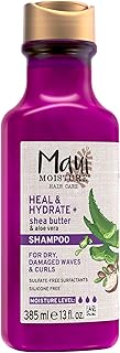 Maui Moisture Heal & Hydrate + Shea Butter Shampoo to Repair & Deeply Moisturize Tight Curly Hair with Coconut & Macademia Oils, Vegan, Silicone, Paraben & Sulfate-Free, 13 fl oz