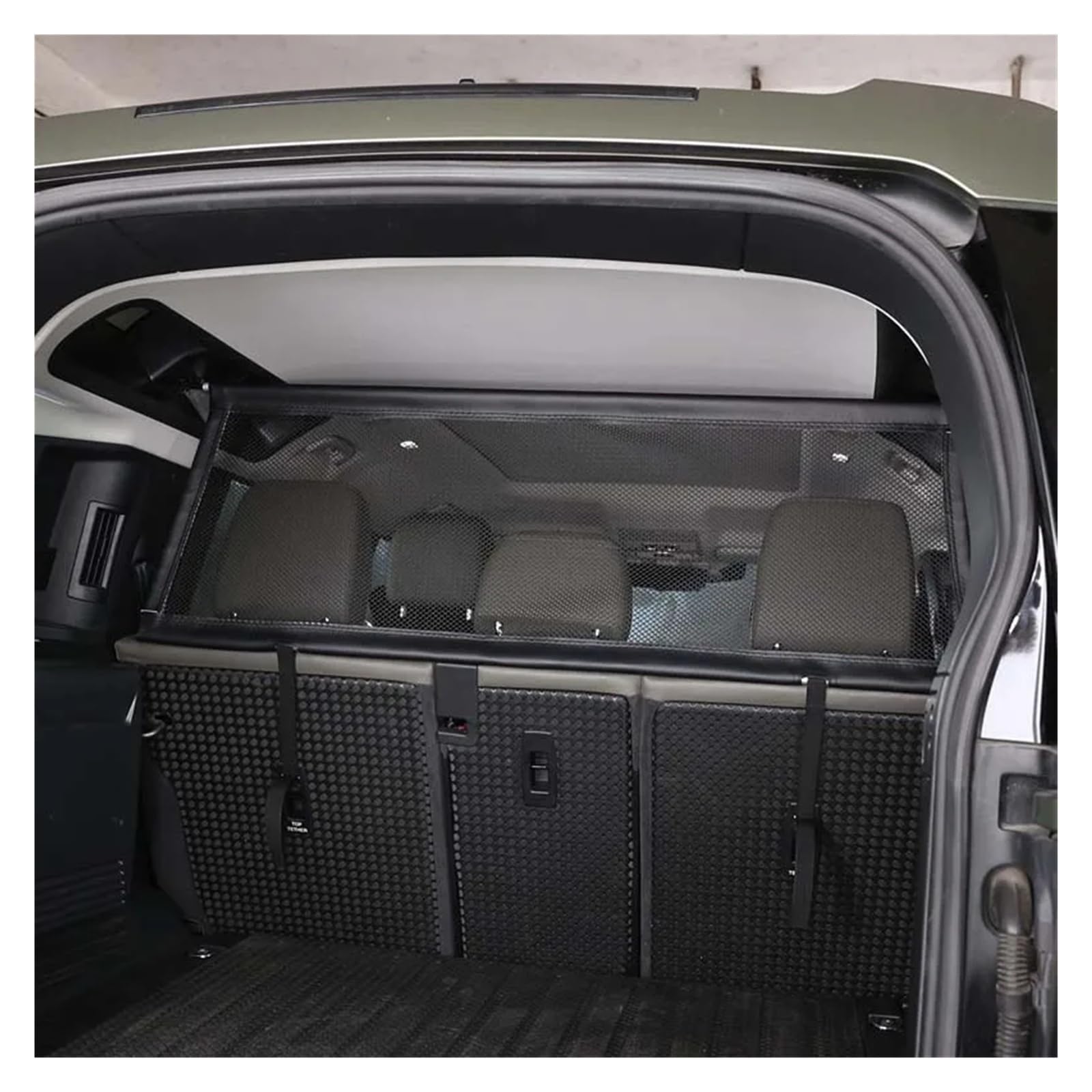 Compatibile con LR Defender 110 2020-2024 Isolamento for auto Pet Barriera Mesh Protezione bagagli posteriori Rete Meshunk