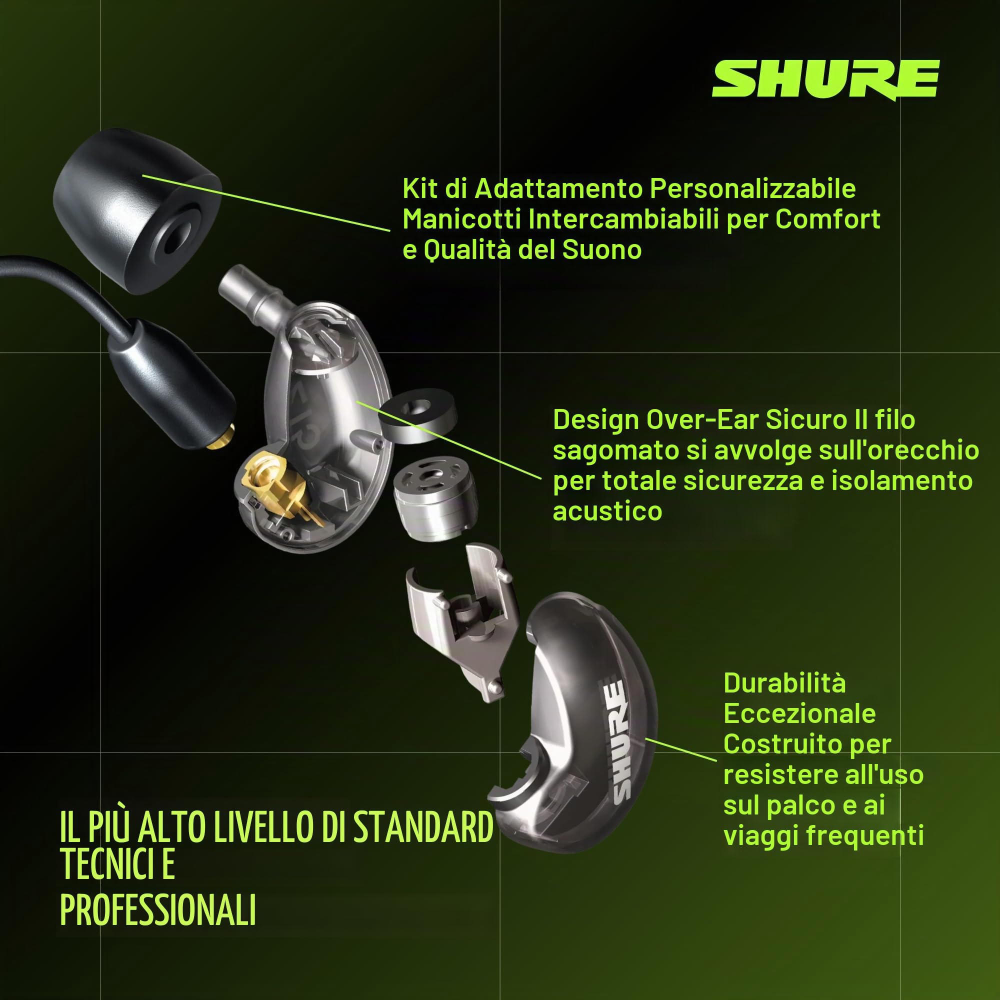Shure SE215-CL Trasparente Intraurale cuffia