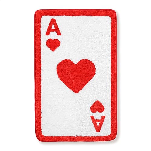 Miniatura 8 de Alfombra de baño de póquer, divertida, as de picas, extra suave y absorbente, lavable a máquina, antideslizante para bañera, ducha y baño, color Ace