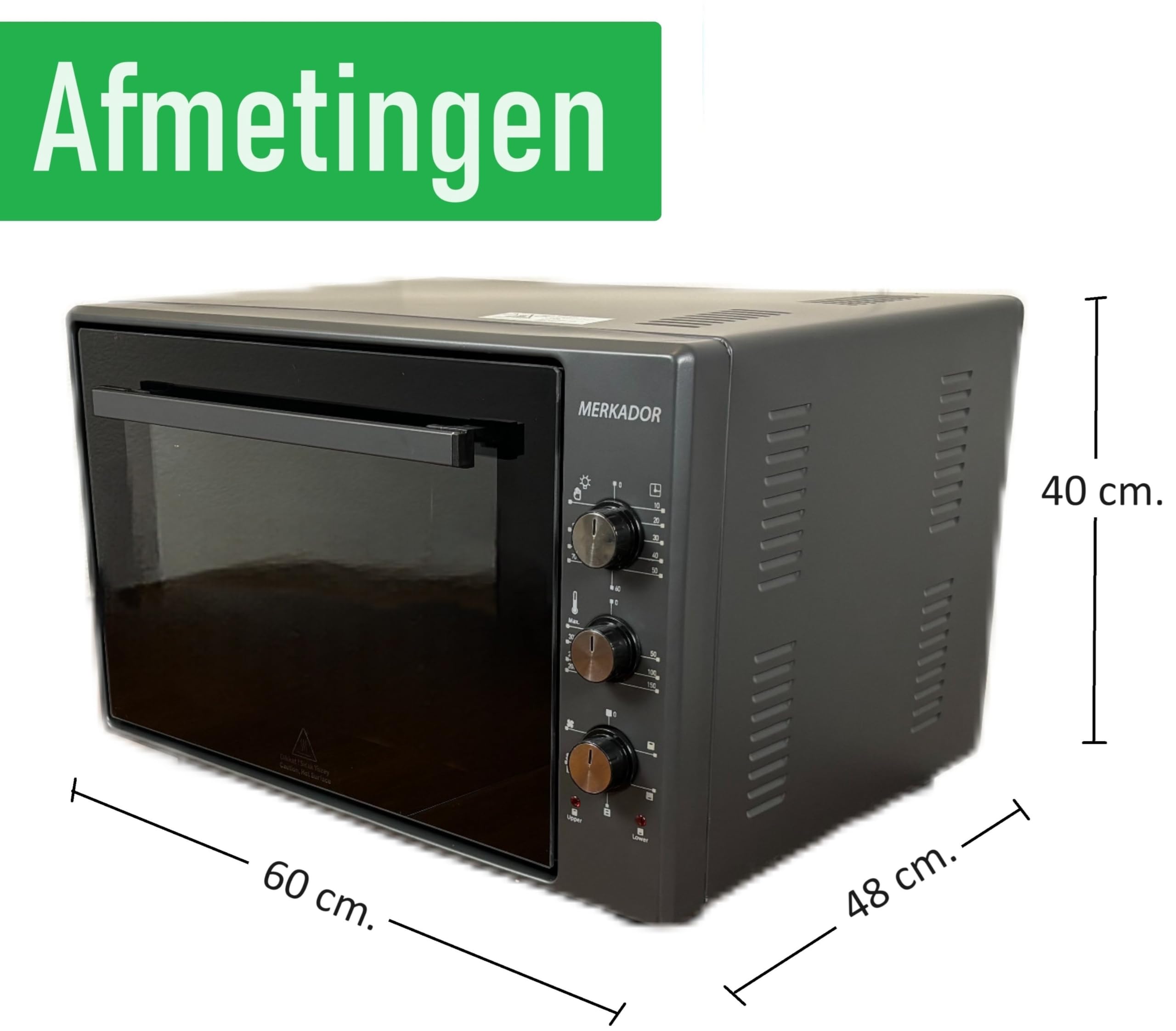 Four Autonome - Air Chaud - Intérieur Émaillé Facile à Nettoyer (Anthracite, 60 Litres)