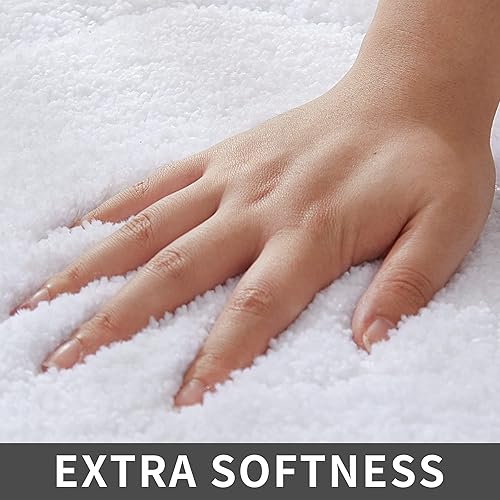 Miniatura 3 de COSY HOMEER Alfombras extra gruesas para el baño, juego de toallas de baño antideslizantes, hilo de felpa suave, peludo y 100% poliéster fuerte,