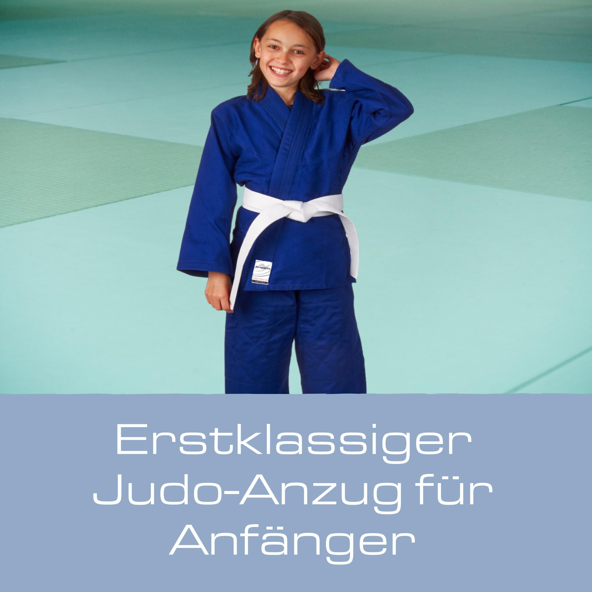 Ju-Sports Judoanzug blau 100% Baumwolle verstärkter Kniebereich Erwachsene Kinder