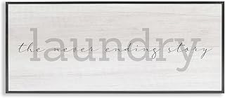 Laundry Never Ending Story Typography, 13 x 30 Inch Framed Giclée Print | Stupell Industries · By Lil' Rue · Ready to hang once unboxed · Great gift for laundry room · Made in USA