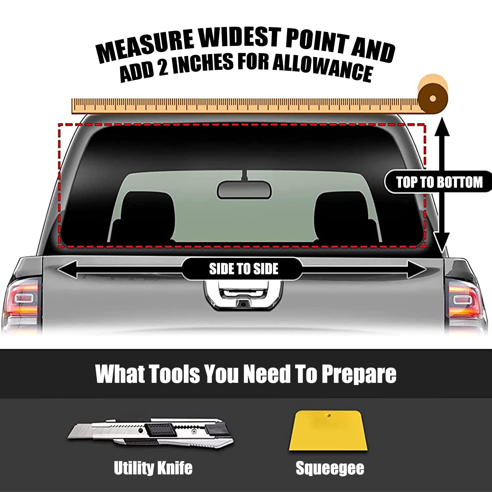 WOKEZ Adesivo del finestrino Posteriore, Adesivo Posteriore Adesivo per Cavallo Decal Grafico Perforato Vedi Attraverso Universal per i camioncini SUV,165x56cm