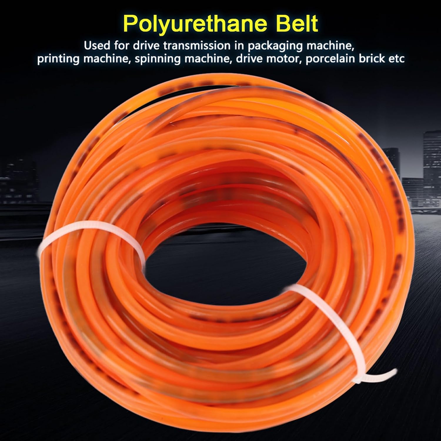 High Performance Round Belt,Poly Urethane Belting, PU Transmission Belt Polyurethane Round Belt for Drive Transmission,Orange (3mm*10m)