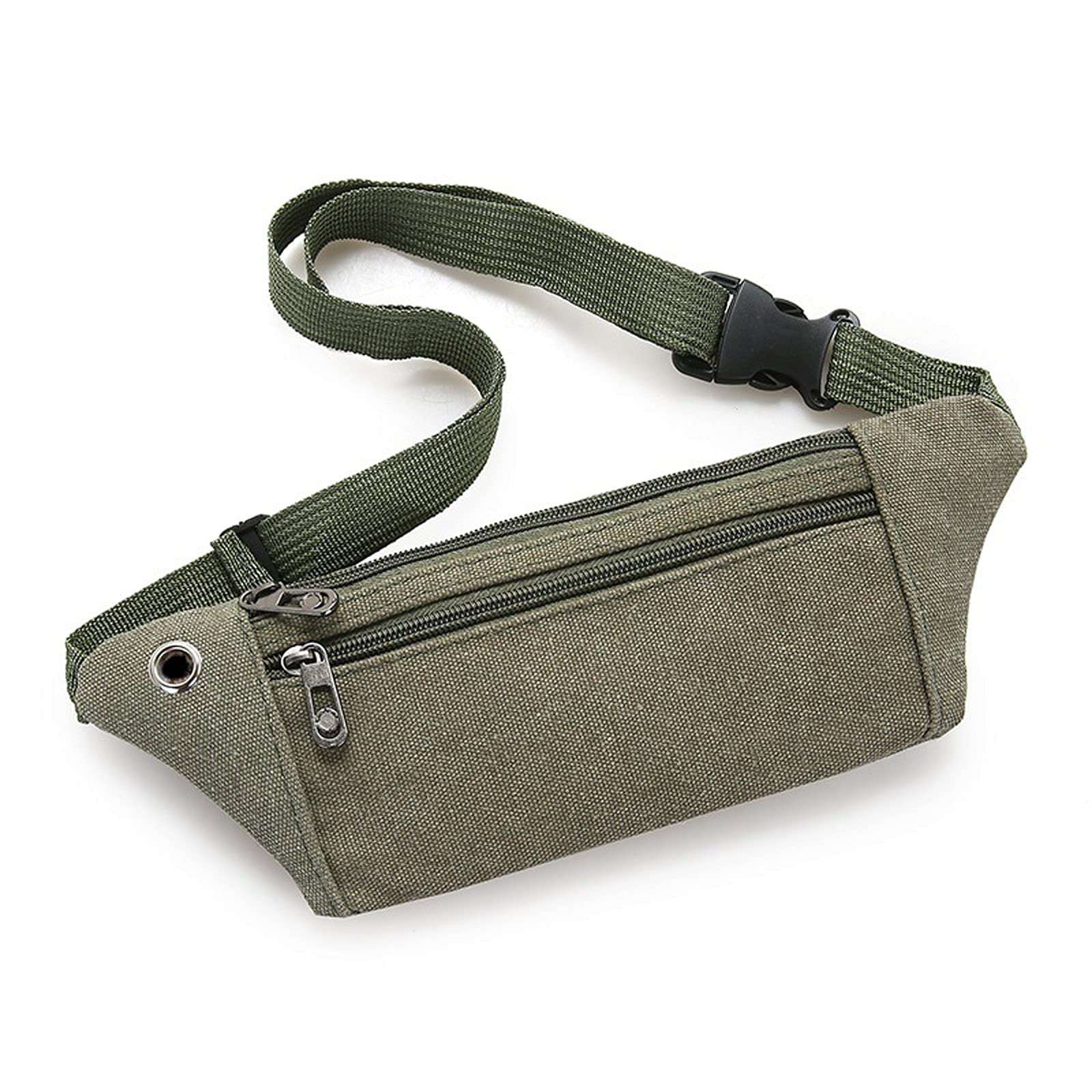 Bum Bag Płócienna męska saszetka, sportowa torba alpinistyczna na świeżym powietrzu, torba na klatkę piersiową, ultracienka, ultralekka torba na telefon komórkowy, ZIELONY, Jeden rozmiar