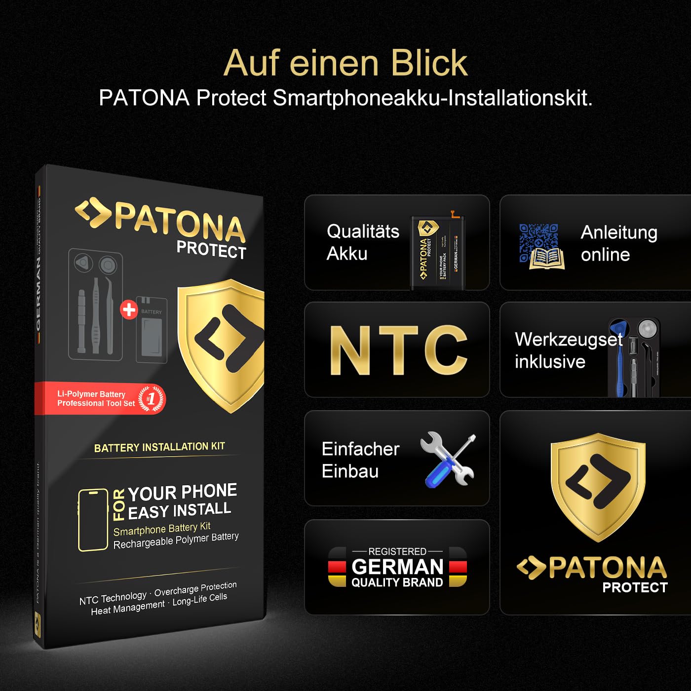 PATONA Protect Akumulator do Samsung Galaxy S9 EB-BG960ABE SM-G960F | Akumulator do smartfona S9 Duos, 3000mAh, z ochrona NTC, ochroną przed prze- i rozładowaniem, zestaw montażowy