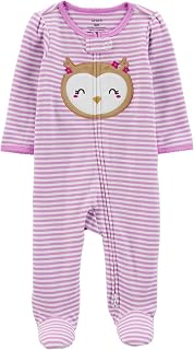 Carter's Girls' 1-Piece 100% Snug Fit Footie Sleeper PJs