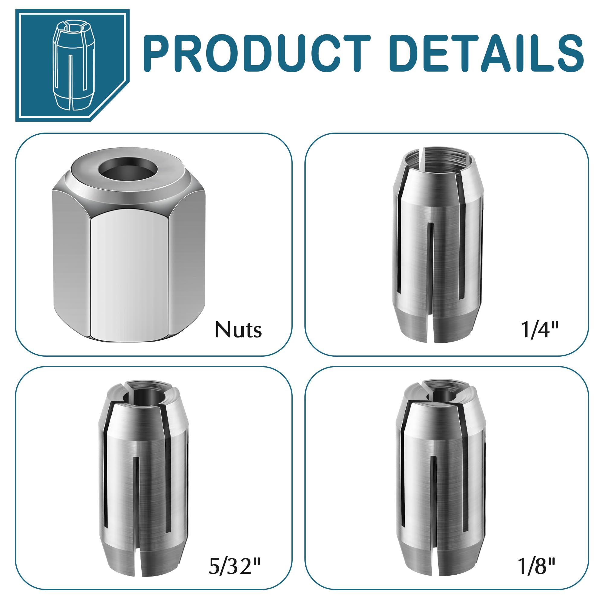Dreyoo Collet Kit - Drywall Cutout Tool Replacement -7 Dreyoo Collet Kit - Drywall Cutout Tool Replacement -7